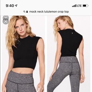Lululemon crop top plank to pike mock neck